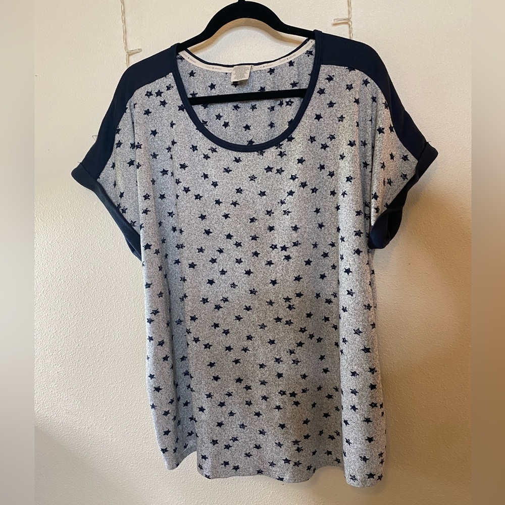 Lucky brand 3 piece pajama set gray and navy size 3X